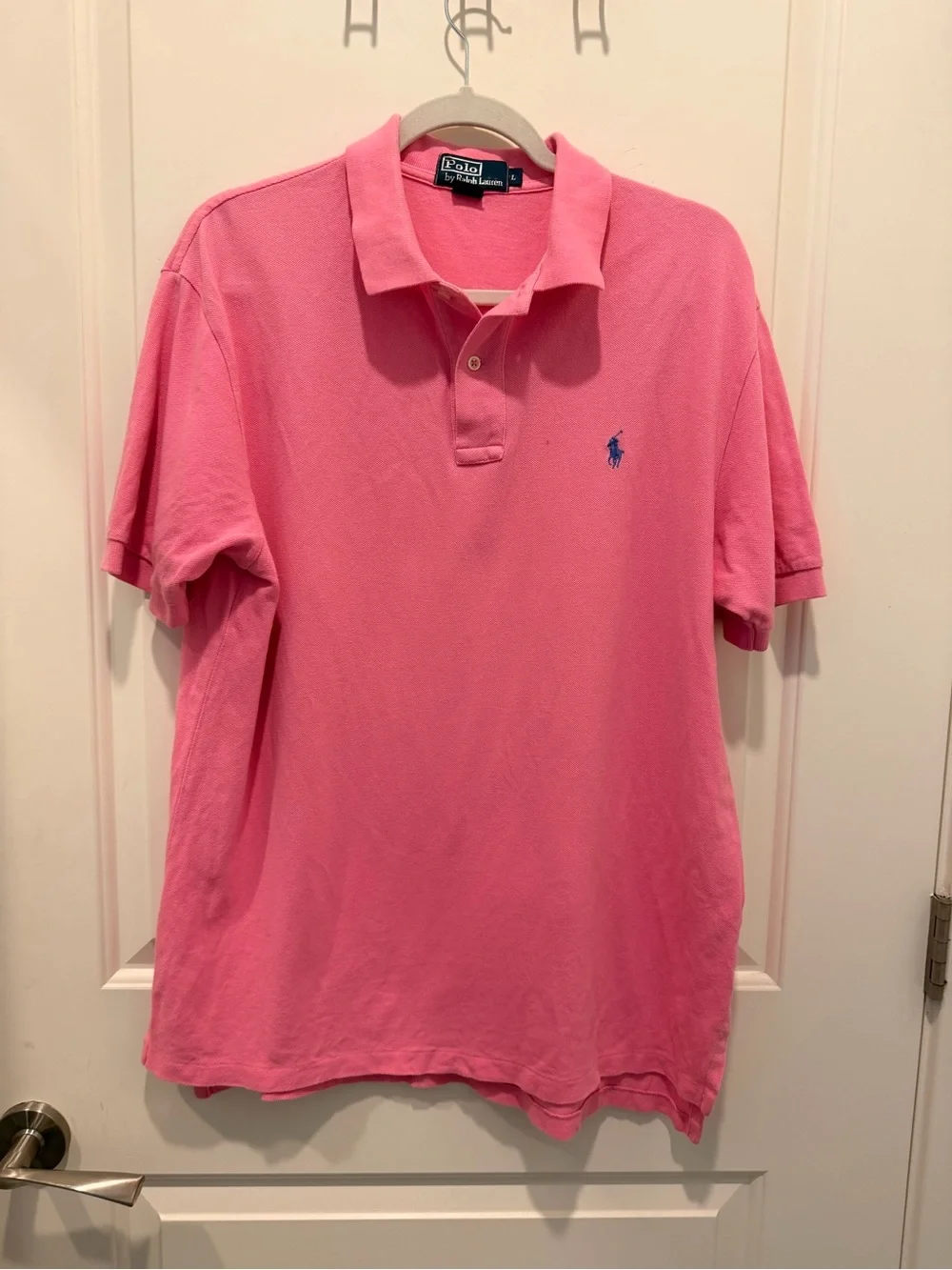 Polo Ralph Lauren Classic Fit Cotton Pique Polo Shirt in Pink Size L